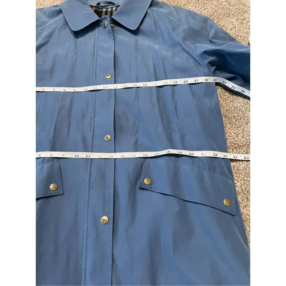 Burberrys’ women coat blue oversize full zip pockets size M - Picture 11 of 13